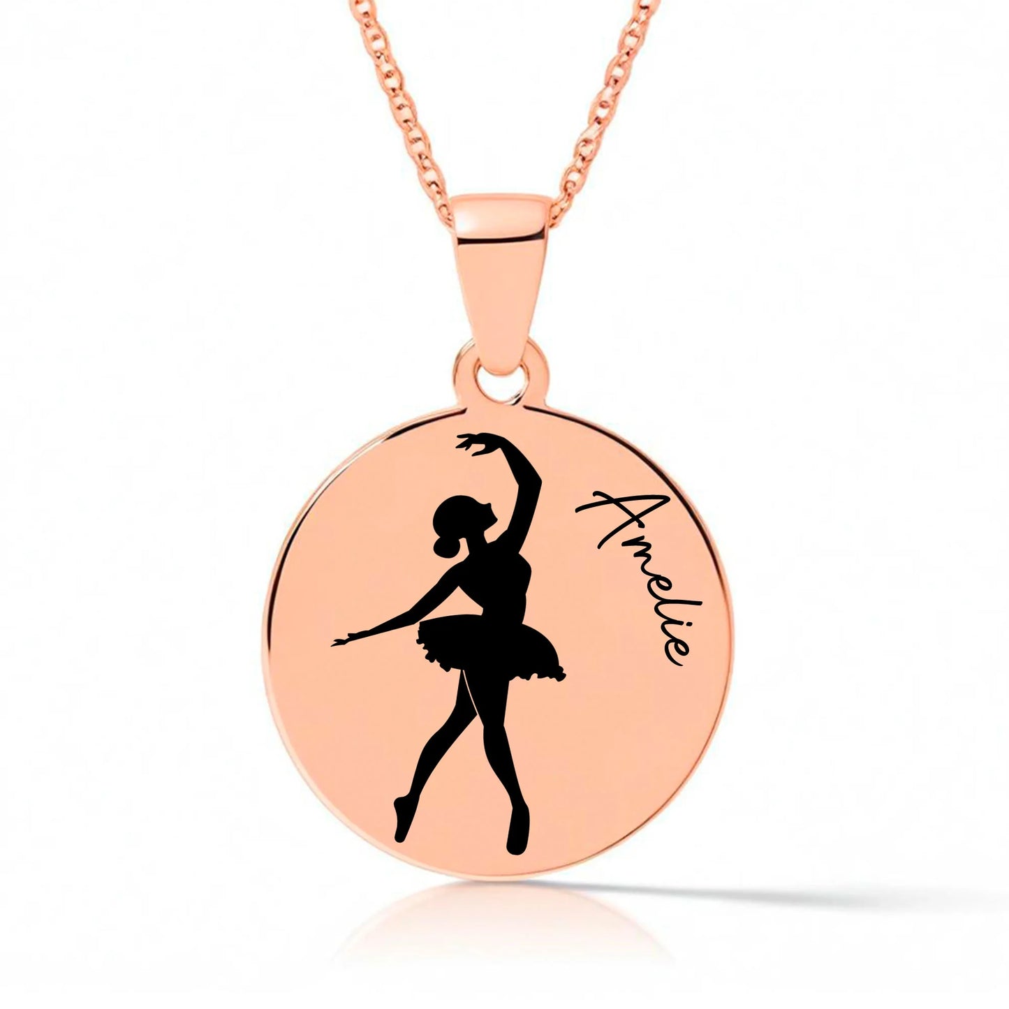 collier danseuse gravure personnalisée