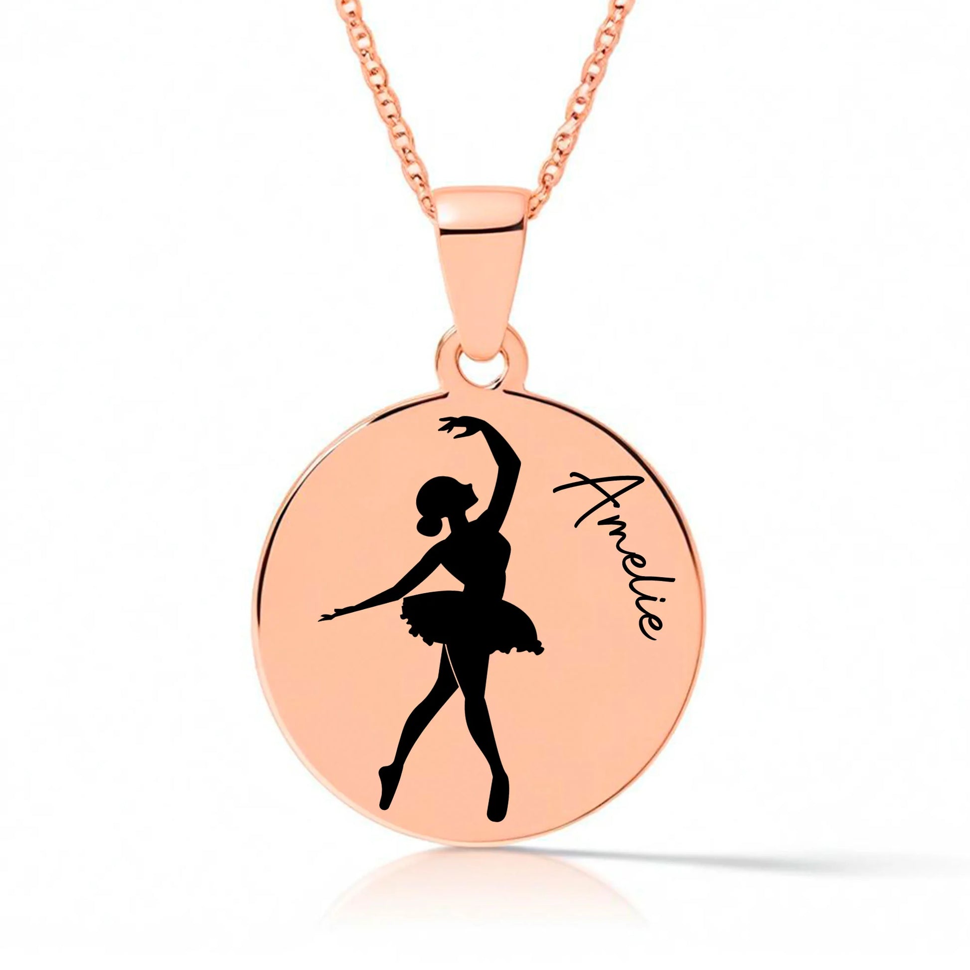 collier danseuse gravure personnalisée