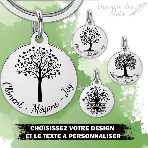 Porte-clé Arbre de Vie gravure personnalisable - vue alternative