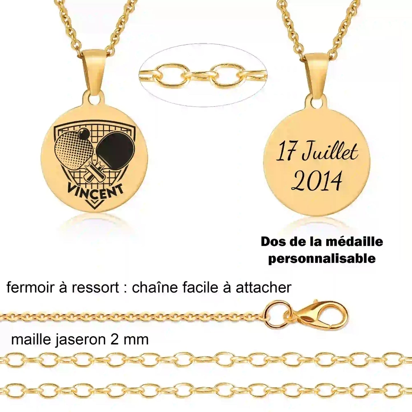 details gravure du collier pingpong