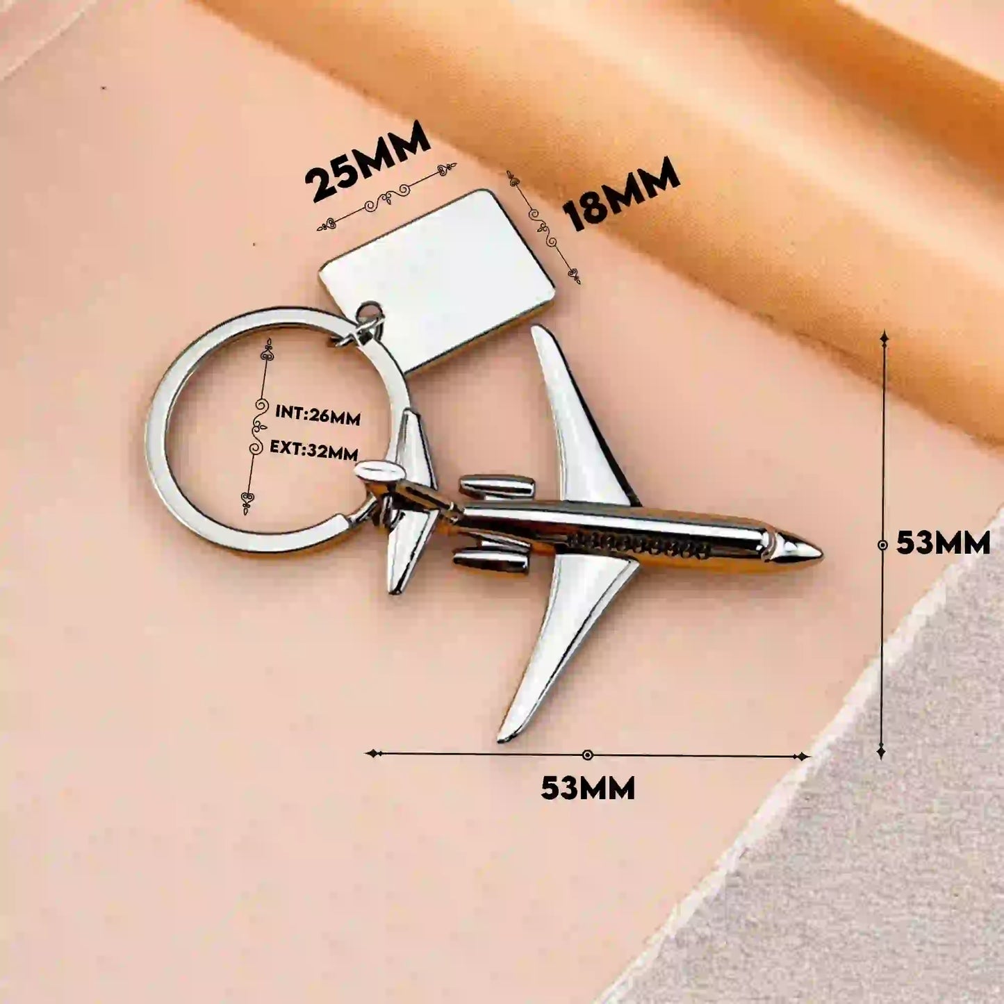 dimensions porte clé avion gravure pertsonnalisée