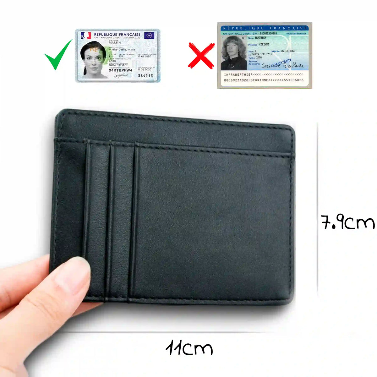 porte carte en cuir noir pour homme -RFID