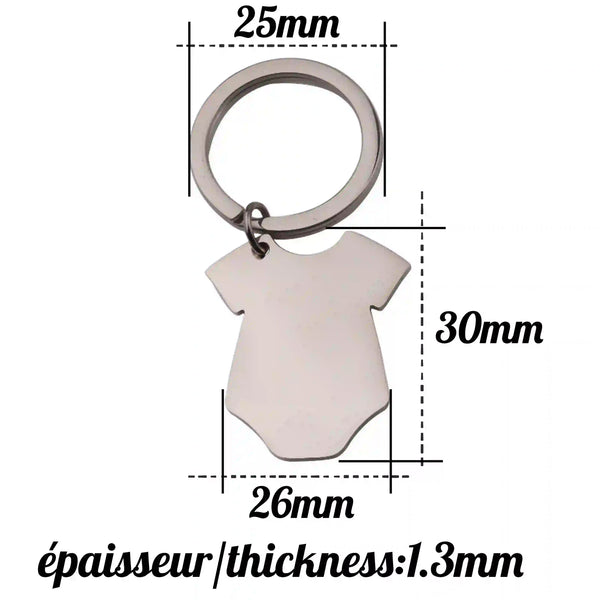 dimensions du porte clé personnalisé naissance bébé