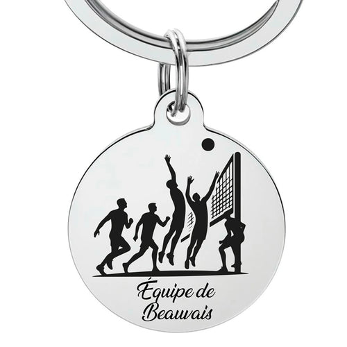 Porte-clé volley-ball gravure personnalisée nom de l'équipe