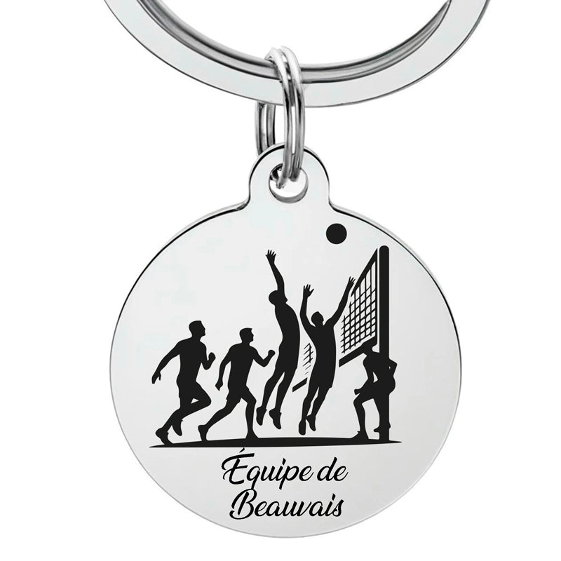 Porte-Clé Volley-Ball avec gravure Personnalisée