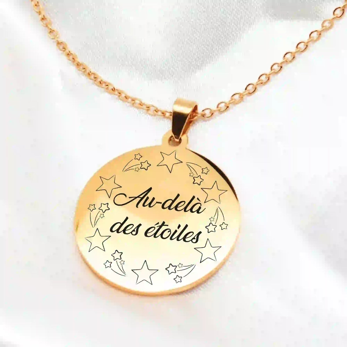 Collier couronne d' étoiles | gravure personnalisée
