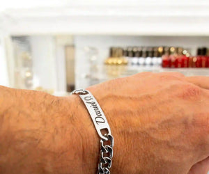 Gourmette homme argent personnalisée