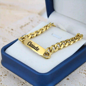 Gourmette homme personnalisée or