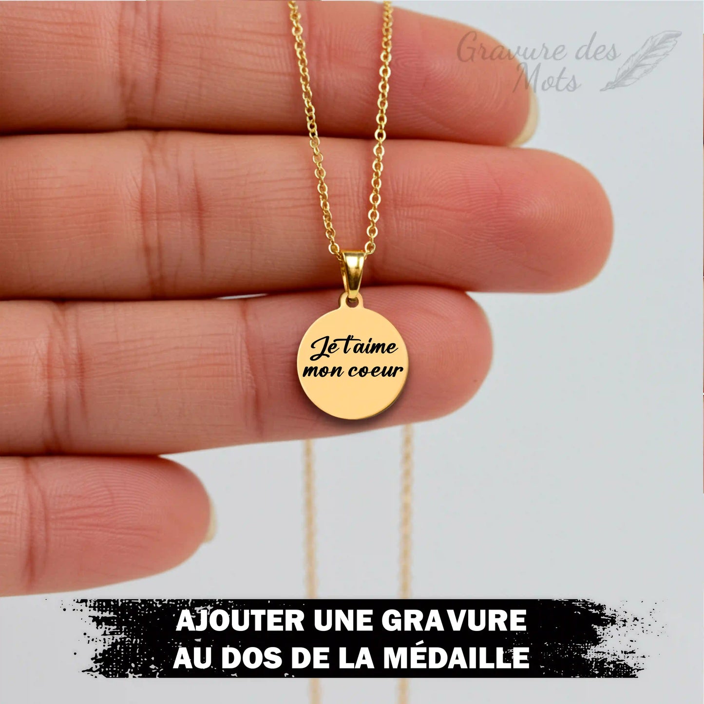 gravure arriere en option pour le collier nageur gravure personnalisée