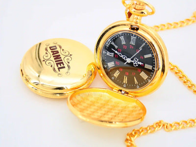 Montre à gousset or personnalisée gravée