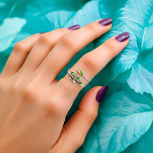 Bague feuille d'oliviers style coréen