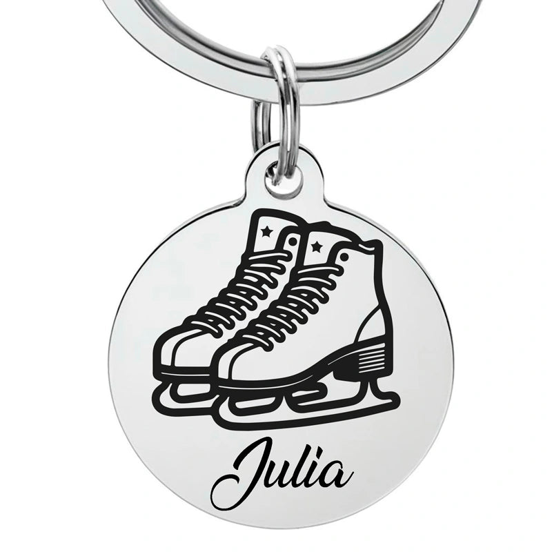 Porte-Clé Patin à Glace | gravure personnalisée, Danse, Hockey
