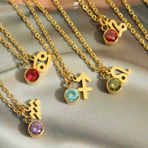 Collier avec pendentif signe astrologique du zodiaque