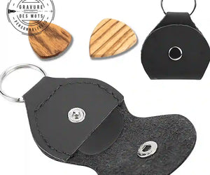 Porte-clé cuir médiator