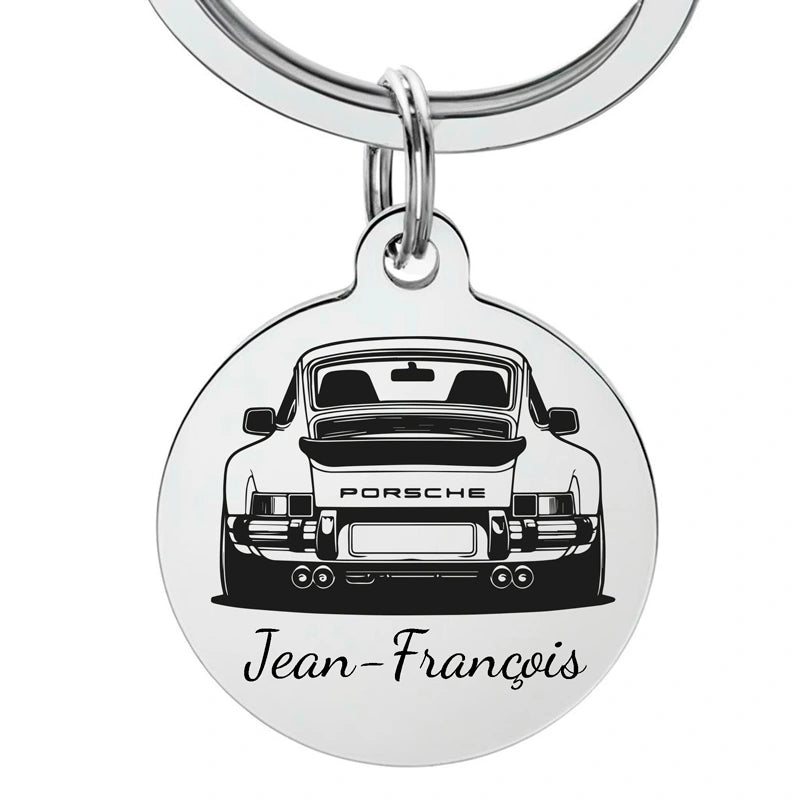 Porte-clé porsche gravure personnalisable