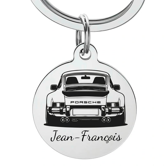 Porte-clé porsche gravure personnalisable