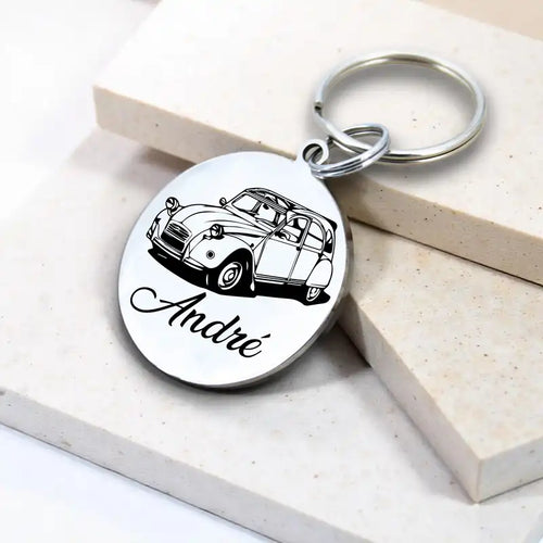 Porte-clé 2CV Citroën gravure personnalisée