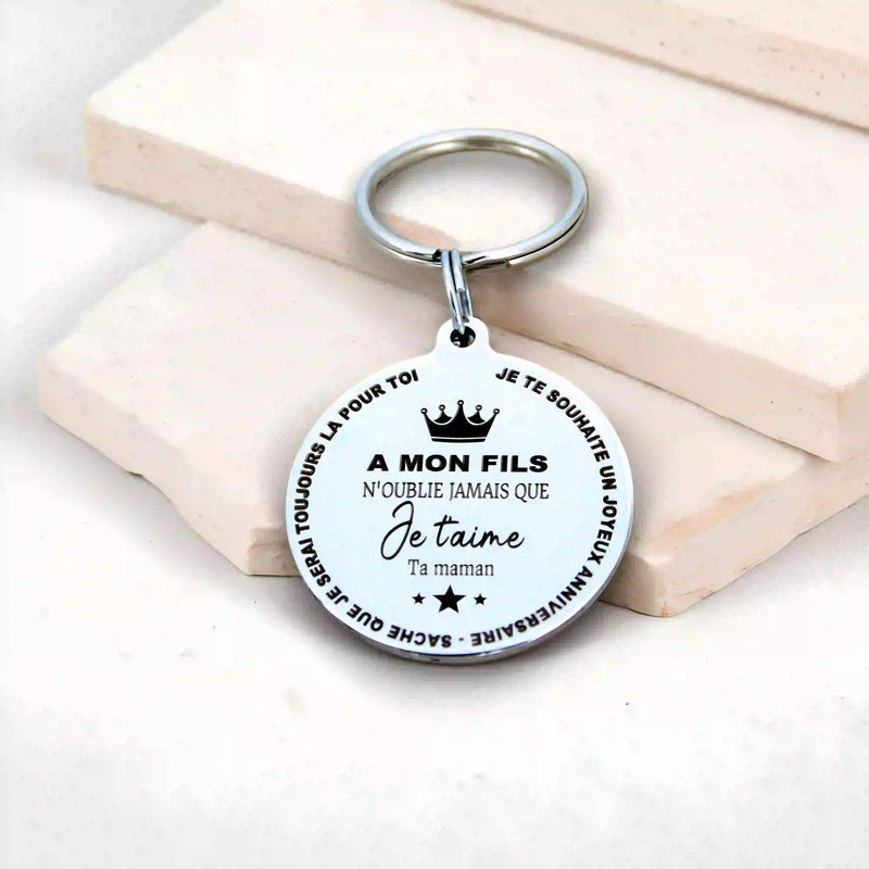 Porte-clé À mon fils personnalisé | Gravure message émouvant