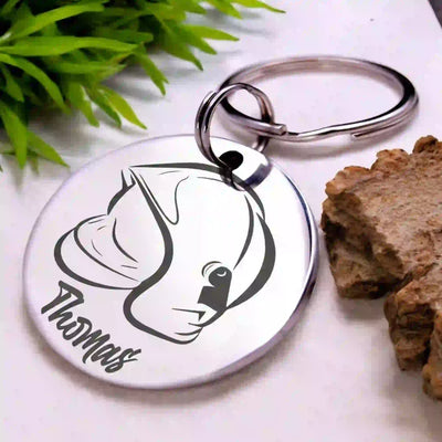 Porte clé casque de pompiers personnalisé