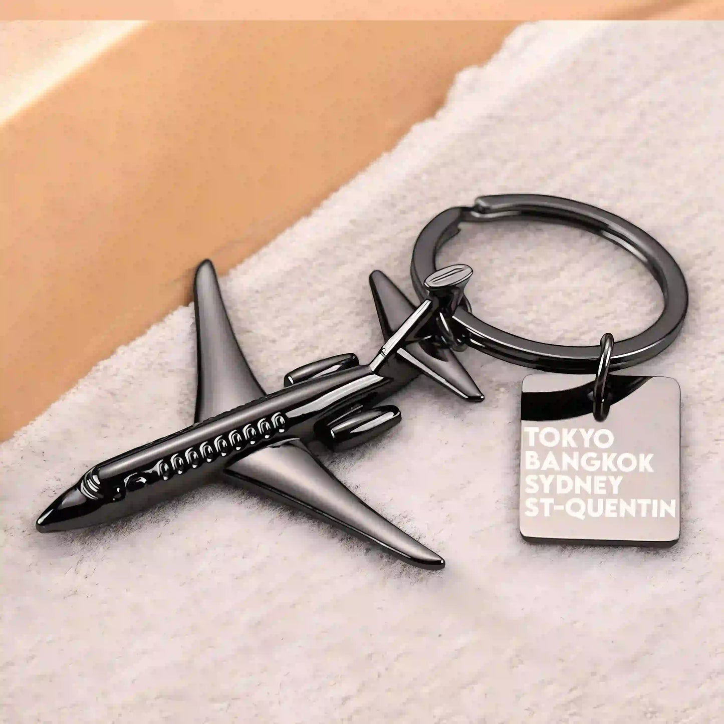 porte clé avion ville de france