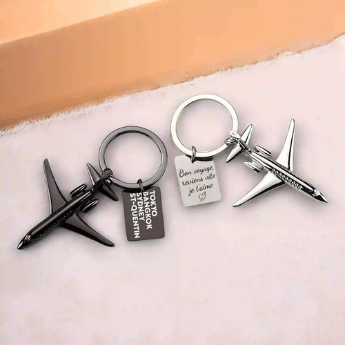 porte clé avion destination  gravure personnalisée - vue alternative