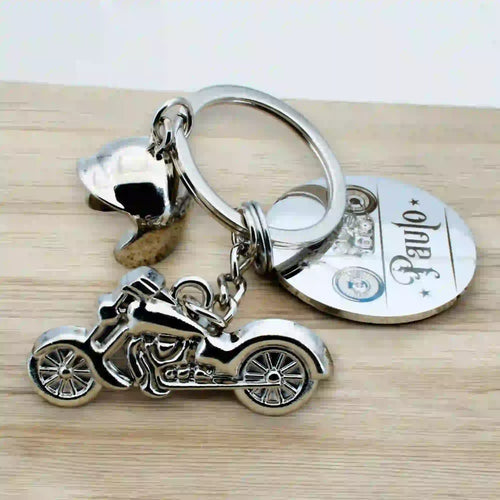 porte clé chopper harley davidson - gravure personnalisée - vue alternative