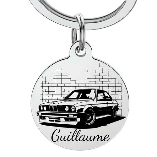 Porte-clé BMW E30 gravure personnalisée