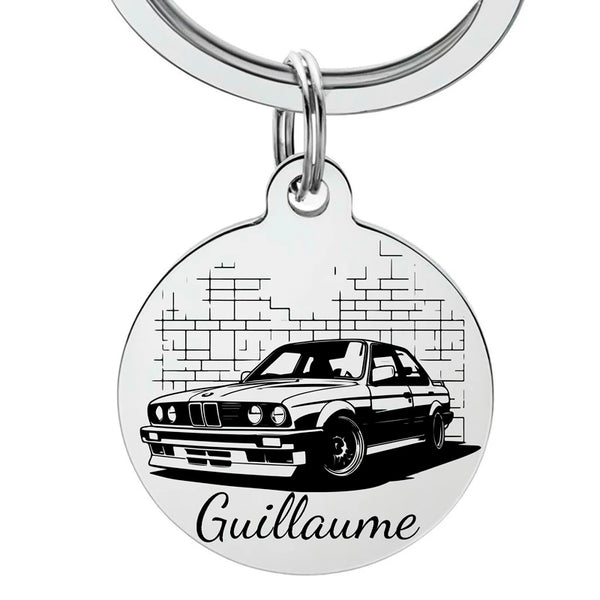 Porte-clé BMW E30 gravure personnalisée