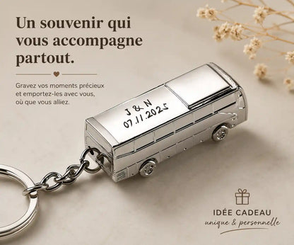 Porte-Clé Bus Personnalisé — Cadeau Chauffeur de Bus