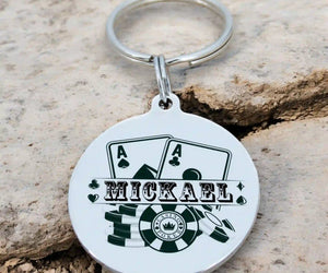 Porte-clé poker personnalisé