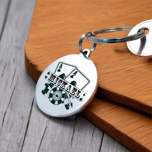 porte clé poker gravure personnalisée - vue alternative