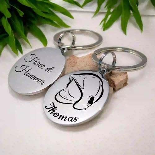 Porte clé casque de pompiers personnalisé - Gravure Des Mots - vue alternative