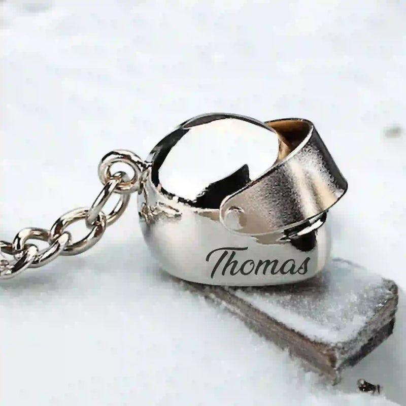 Porte-clé casque de moto avec gravure personnalisée