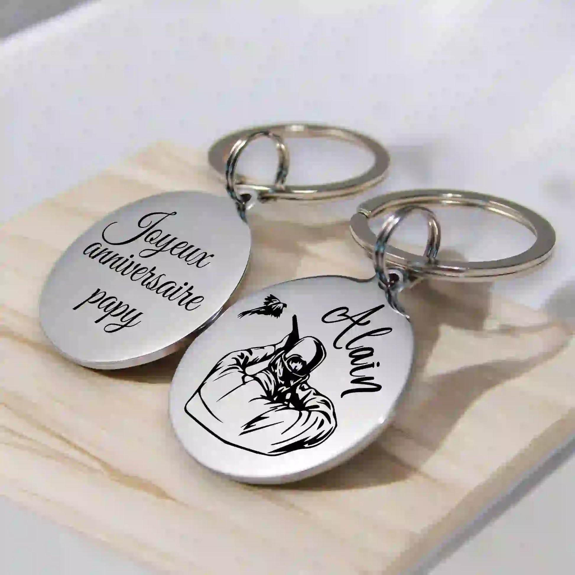 porte clé chasseur gravure personnalisée