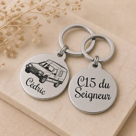 porte clé Citroën c15 avec gravure personnalisée