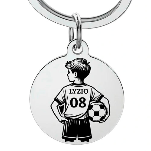 porte clé enfant footballeur gravure prénom personnalisé