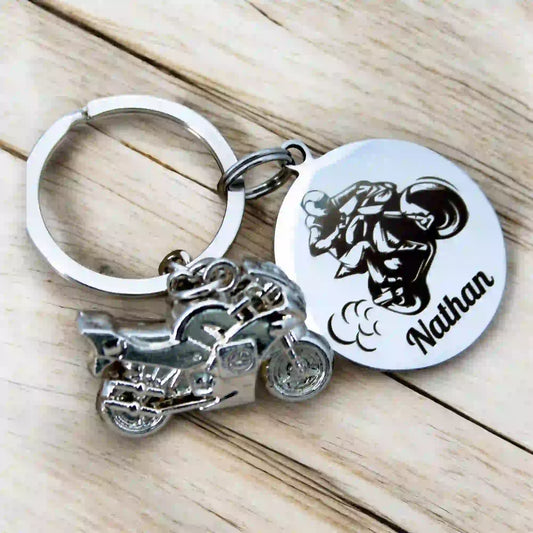 porte cle moto de sport en metal