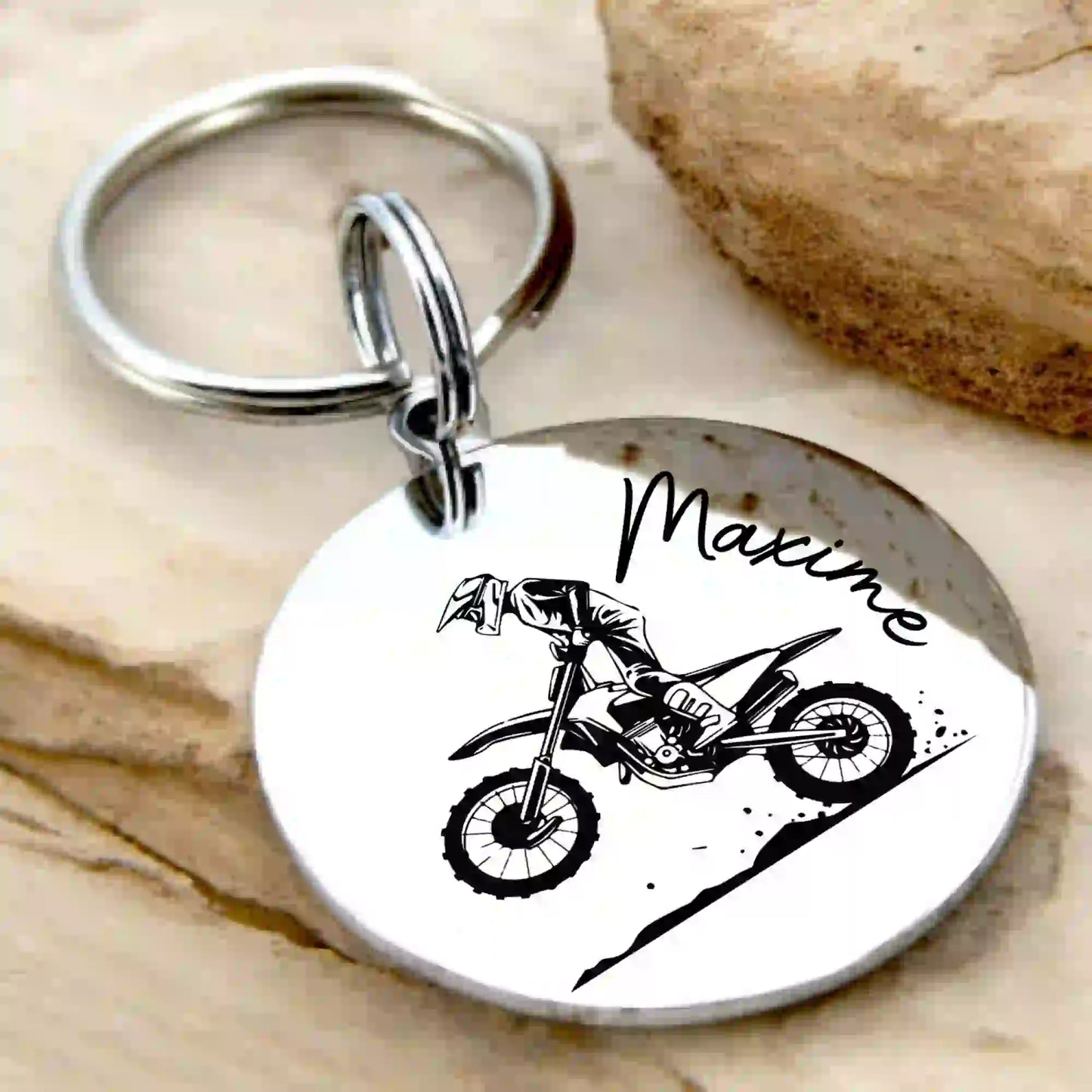 porte cle motocross gravure personnalisée