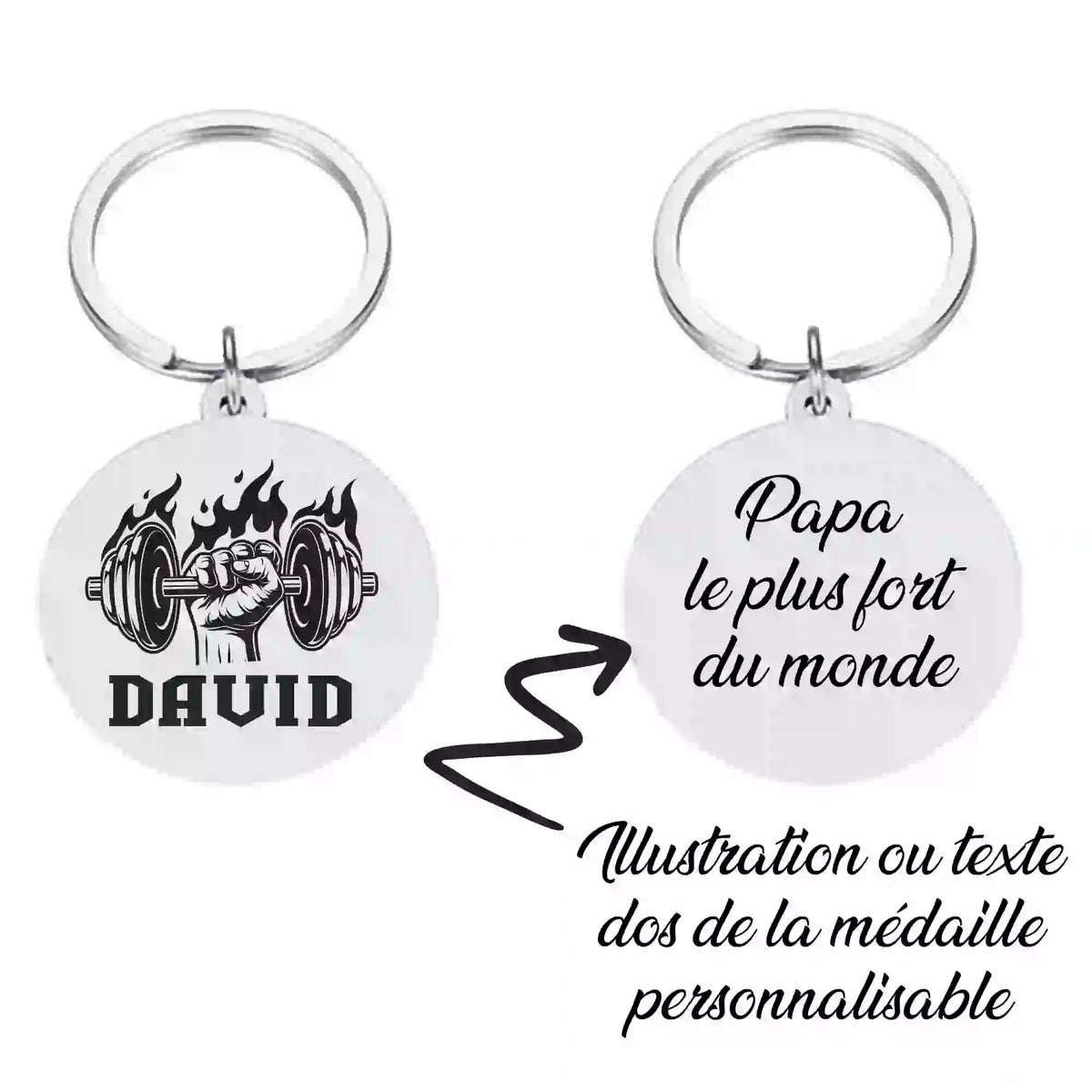 porte clé musculation gravure personnalisée