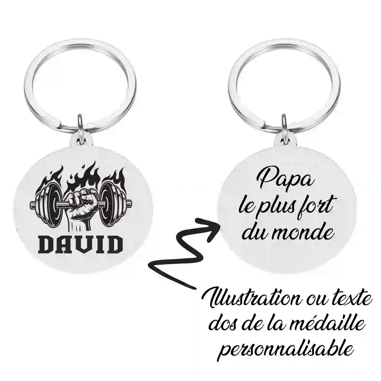 porte clé musculation gravure personnalisée