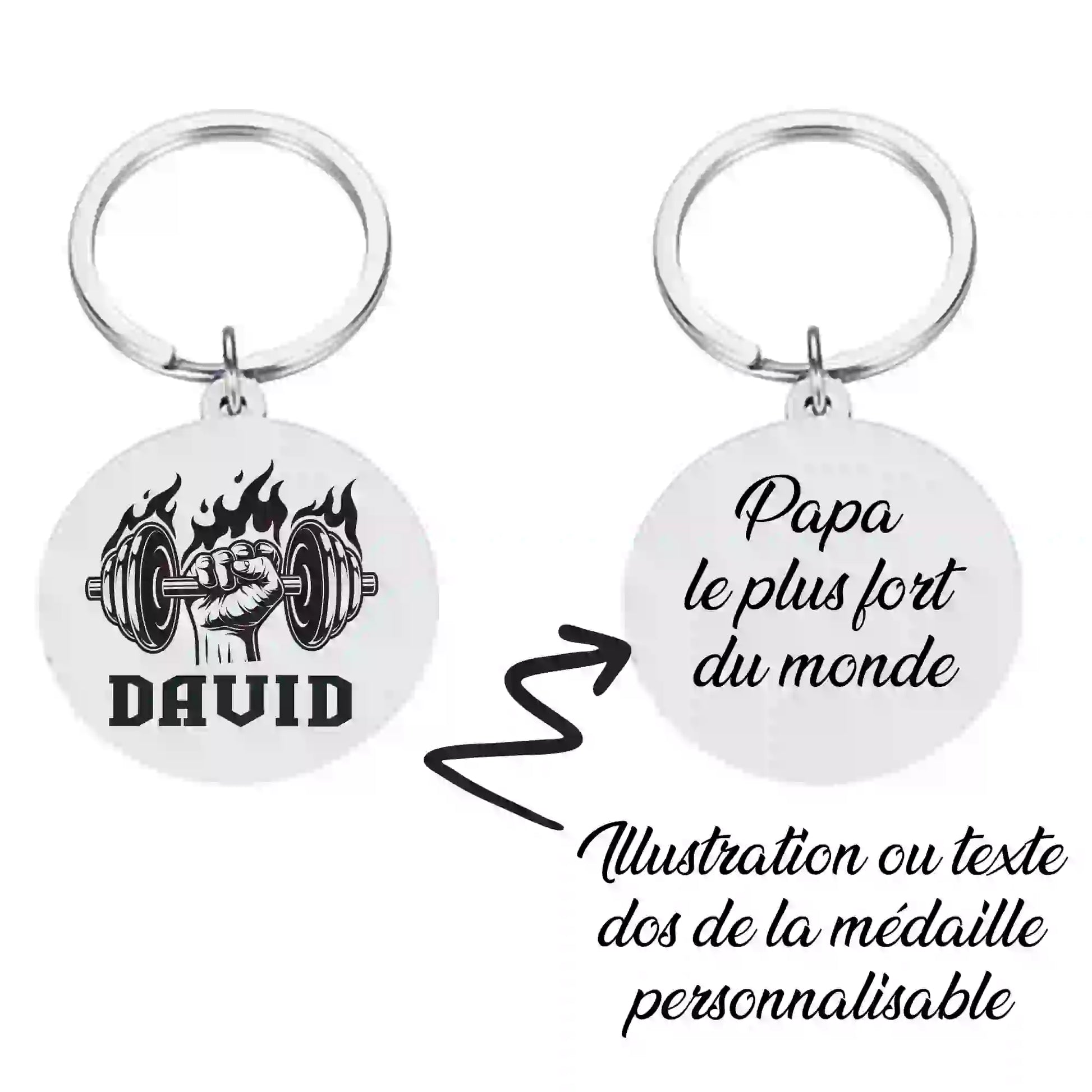 porte clé musculation gravure personnalisée