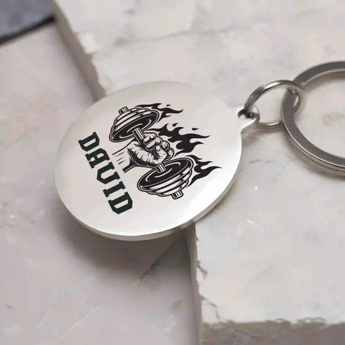 porte clé musculation gravure personnalisée