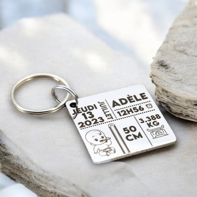 Porte-Clés Bébé  | gravure personnalisée | cadeau de naissance