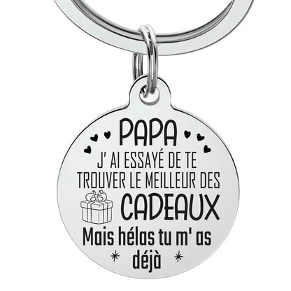 porte clé papa avec gravure personnalisée