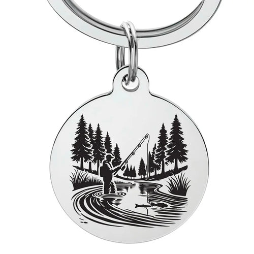 porte clé pecheur gravure personnalisée