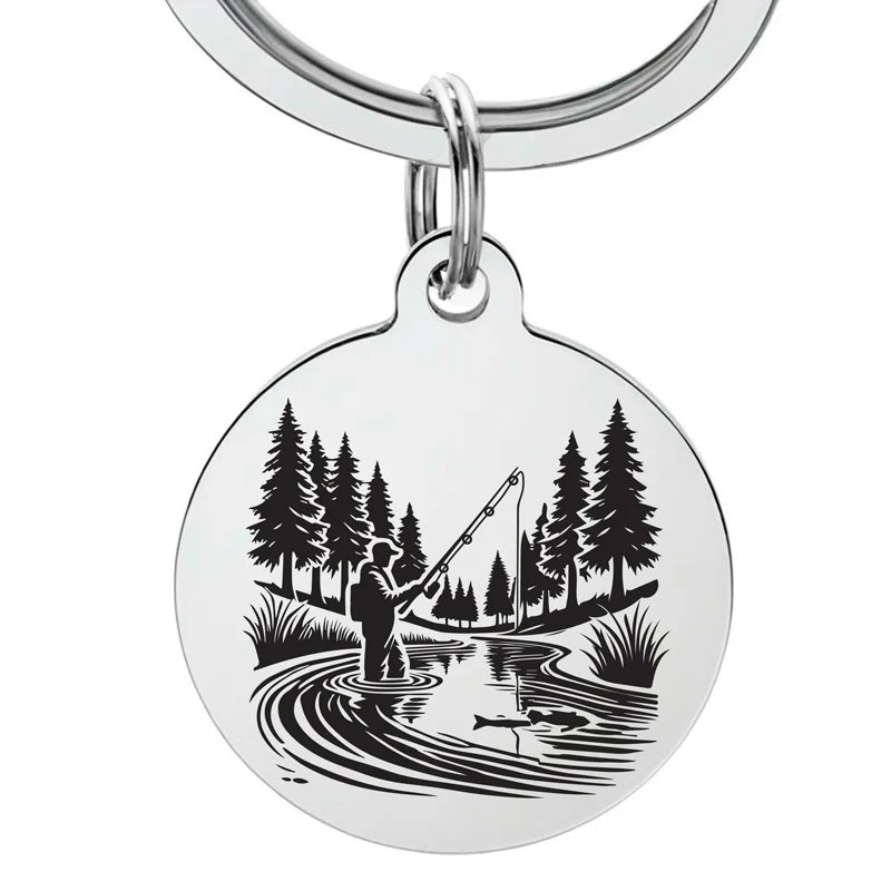 Porte-Clé Pêcheur Personnalisé | Gravure bateau de Pêche