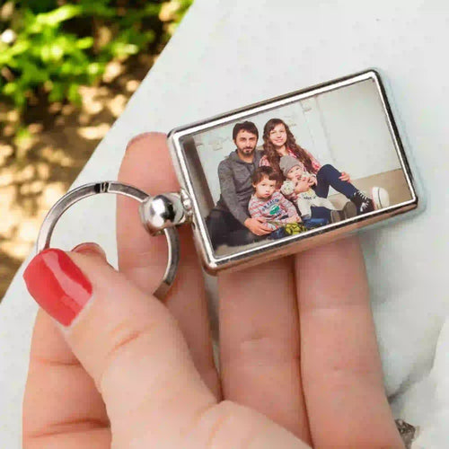Porte clé photo personnalisé photo de famille - Gravure Des Mots
