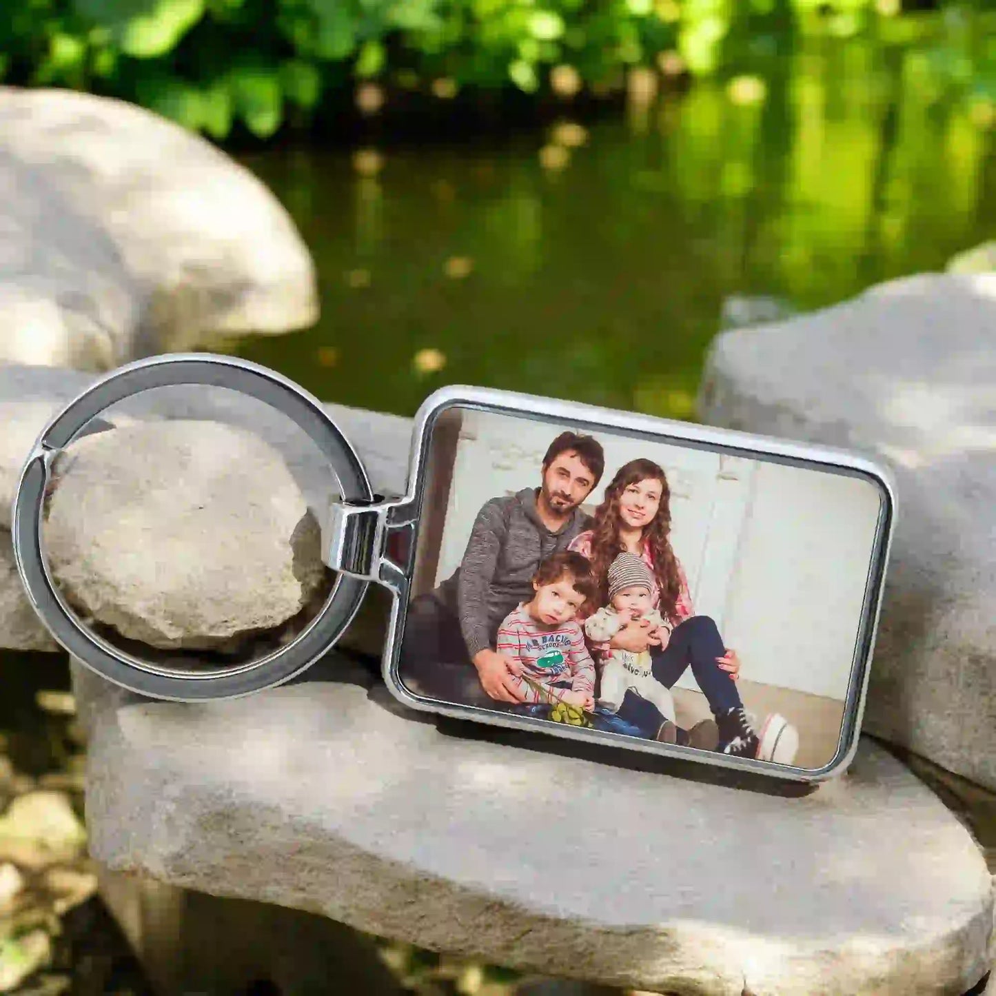 Porte clé personnalisé photo de famille - Gravure Des Mots