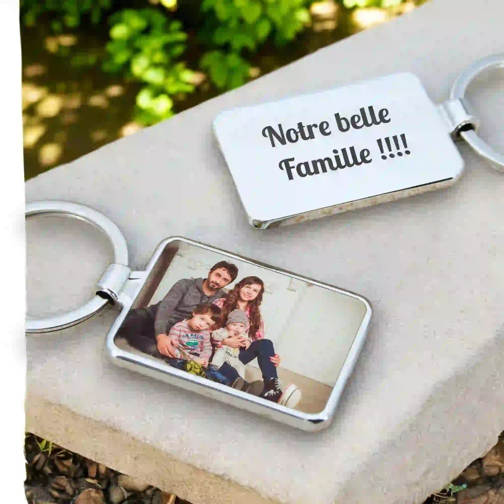 Porte clé personnalisé photo de famille - Gravure Des Mots
