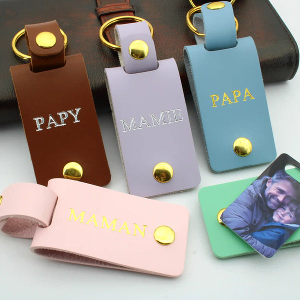 choix des couleurs disponible pour porte clé cuir photo